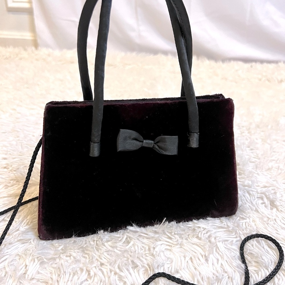 VINTAGE | deep burgundy velvet evening mini bag